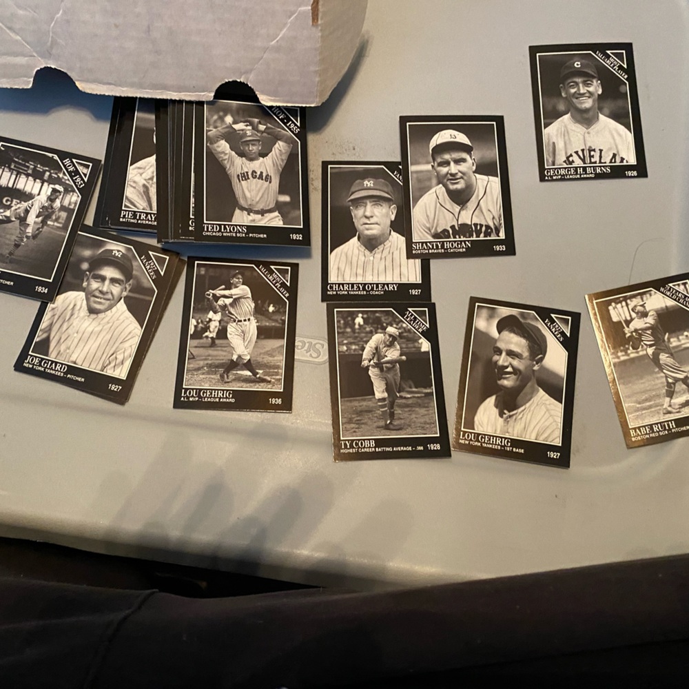 Vintage Baseball Card Collection - Black and White